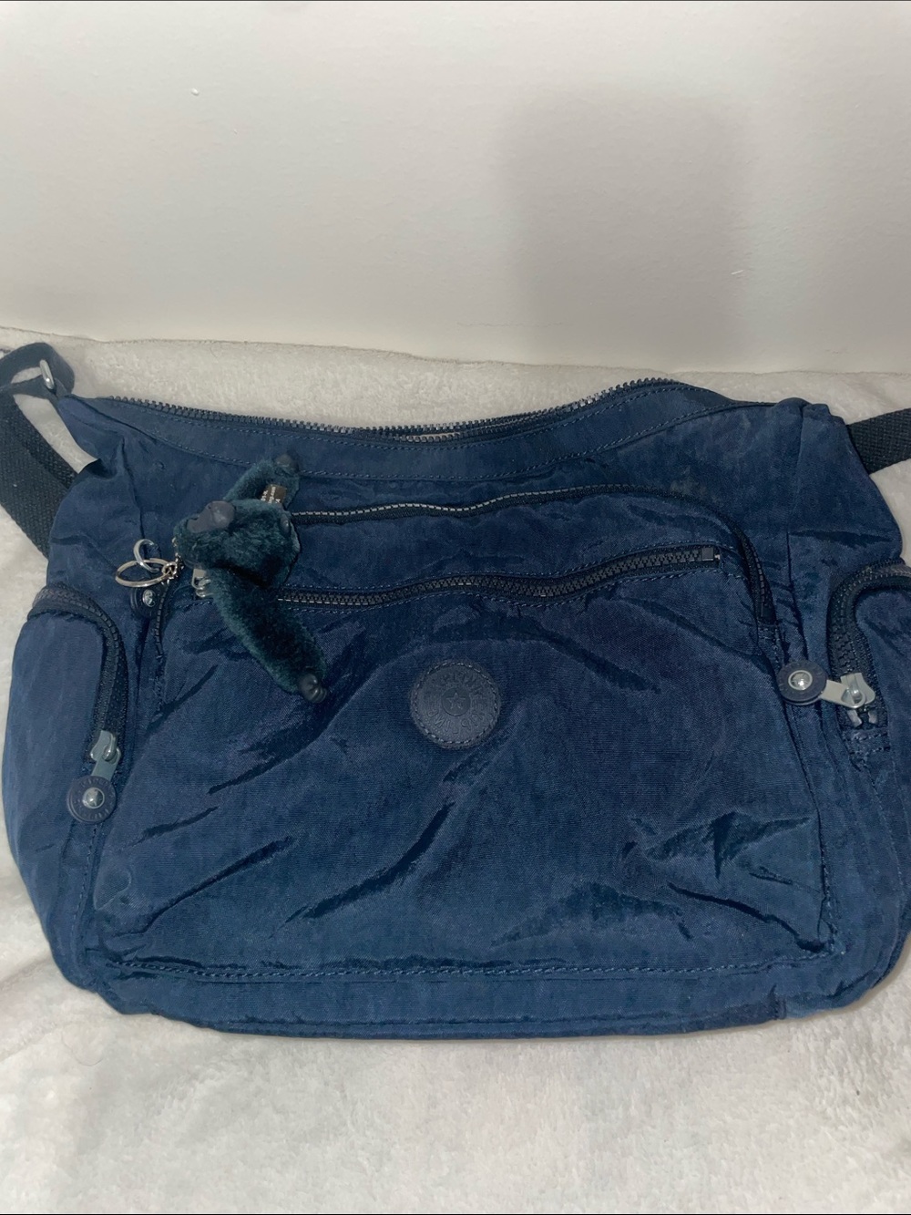 Kipling Dark Navy Crossbody Bag with Monkey Keychain